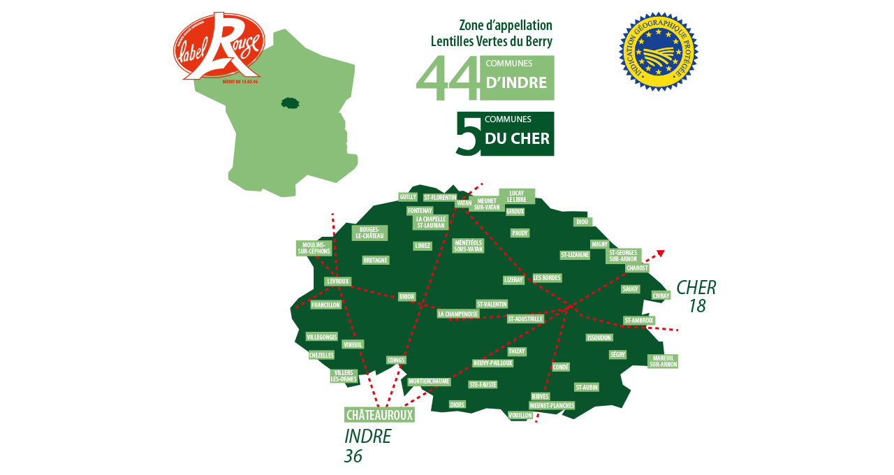Les lentilles vertes du Berry : Label rouge et IGP