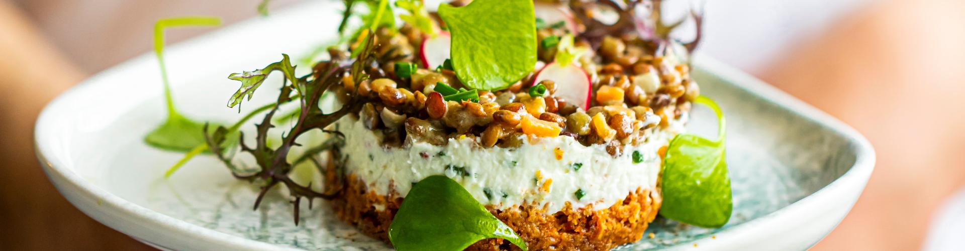 Cheesecake salé au crottin de Chavignol et aux Lentilles du Berry