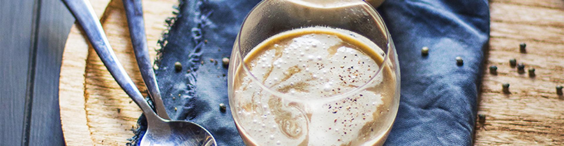 Velouté-cappuccino aux lentilles vertes du Berry et aux cèpes