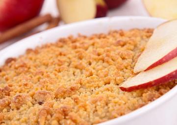 Crumble à la farine de lentille et aux pommes