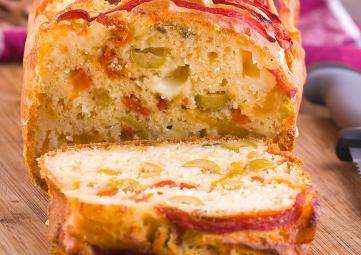 Cake à la farine de Lentilles vertes du Berry et jambon de pays