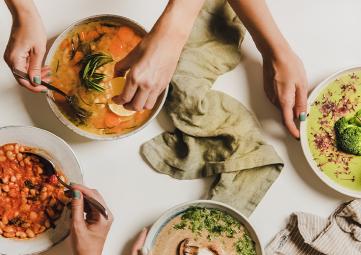 Purée de Lentilles Vertes aux épices et gambas 