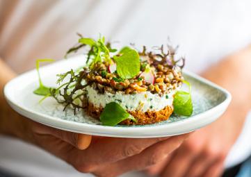 Cheesecake salé au crottin de Chavignol et aux Lentilles du Berry