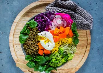 veggie bowl lentilles carré